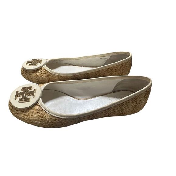 Tory Burch Reva Straw Flat  Size: 61/2 - Picture 2 of 8